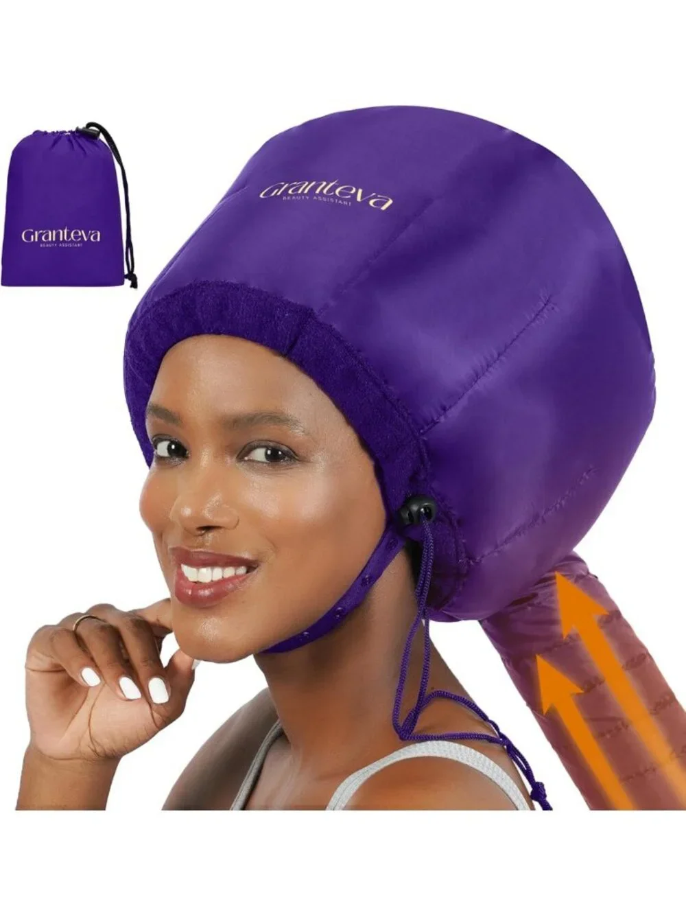 Hair Dryer Bonnet Attachment with Headband - Reduces Heat, Diffuser for Curly